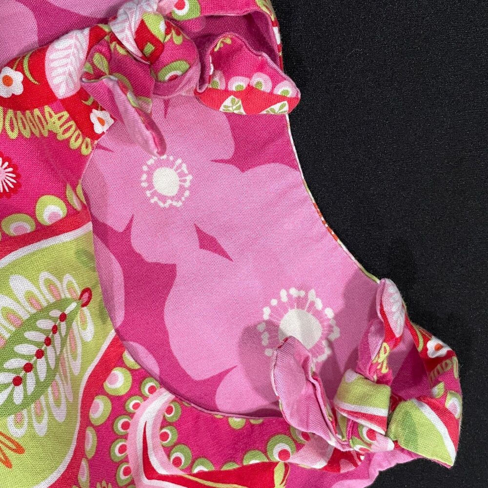 ~ Sundress Girls 4 Monogram M Reversible Floral Pink Paisley - like Lilly P - Picture 11 of 12